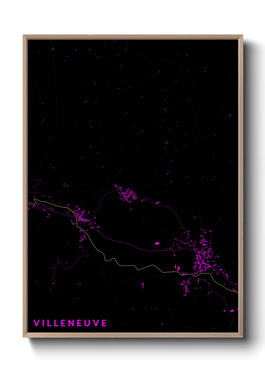 Une affiche de carte sur Villeneuve