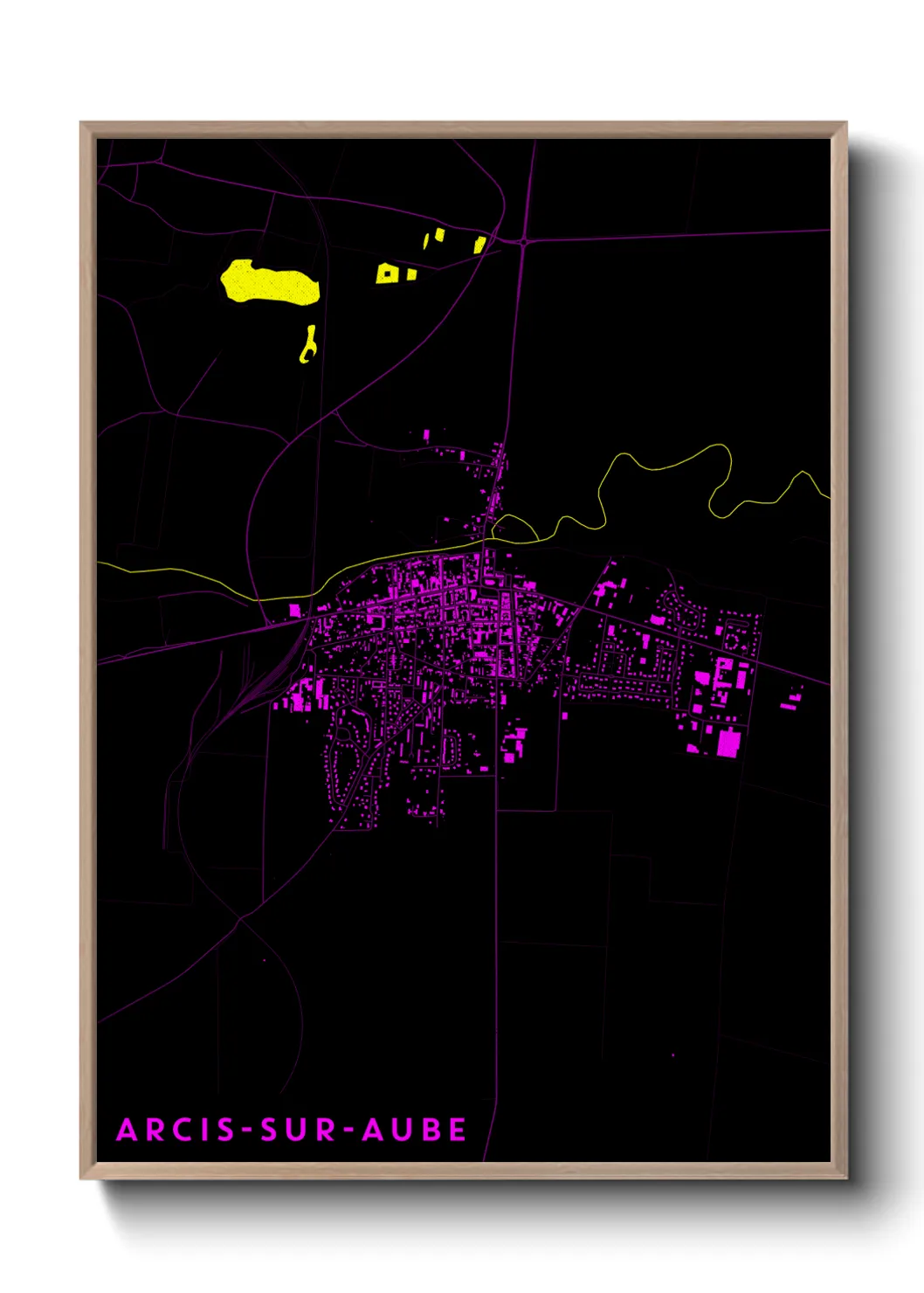 Une affiche de carte sur Arcis-sur-Aube