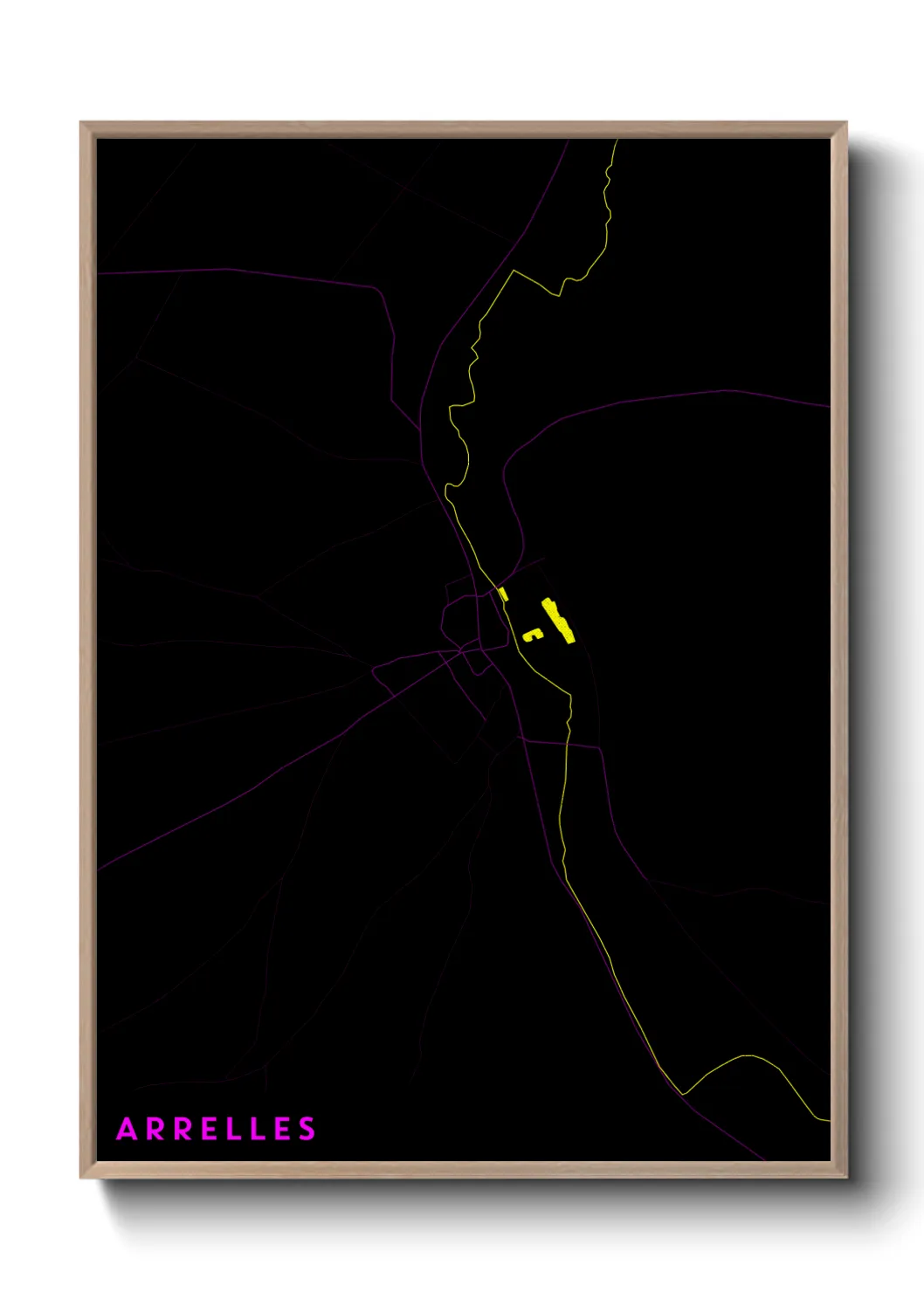 Une affiche de carte sur Arrelles