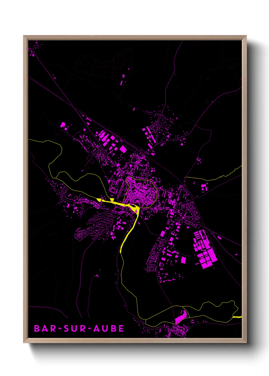 Une affiche de carte sur Bar-sur-Aube