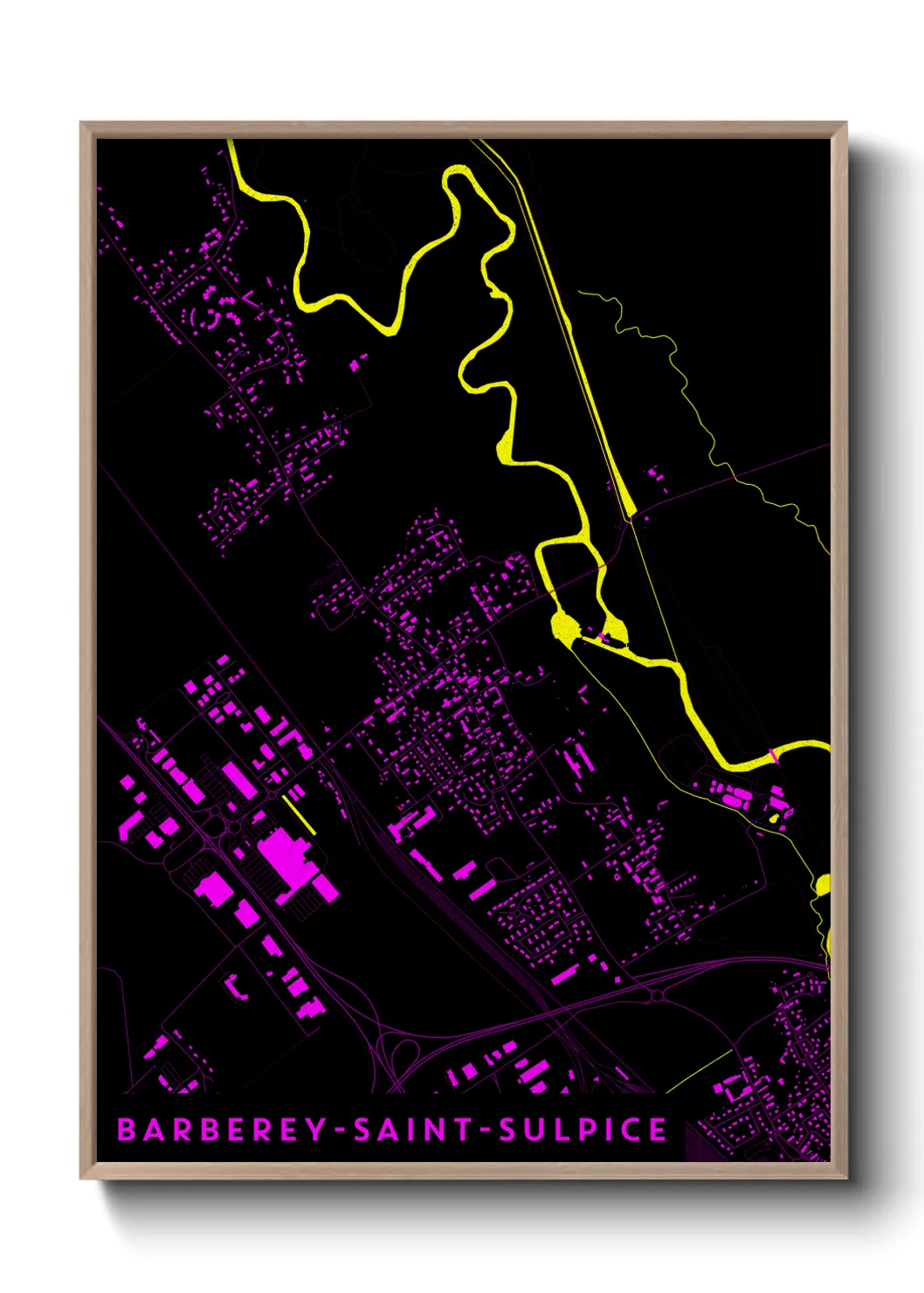 Une affiche de carte sur Barberey-Saint-Sulpice