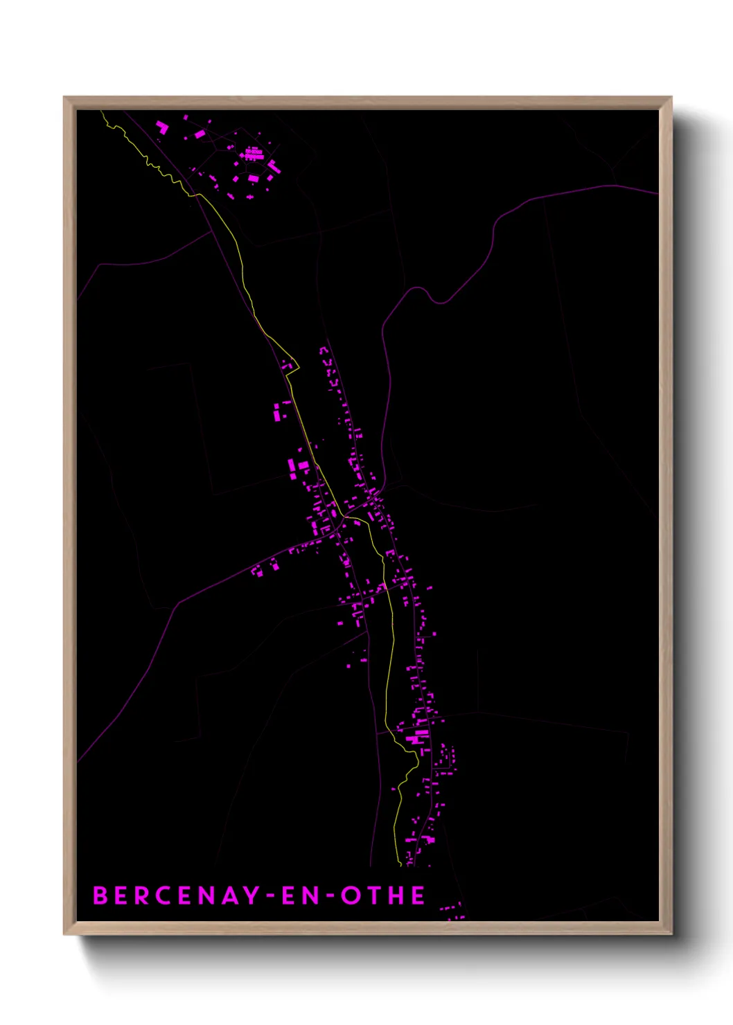 Une affiche de carte sur Bercenay-en-Othe