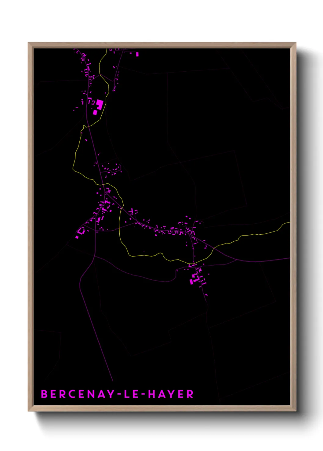 Une affiche de carte sur Bercenay-le-Hayer
