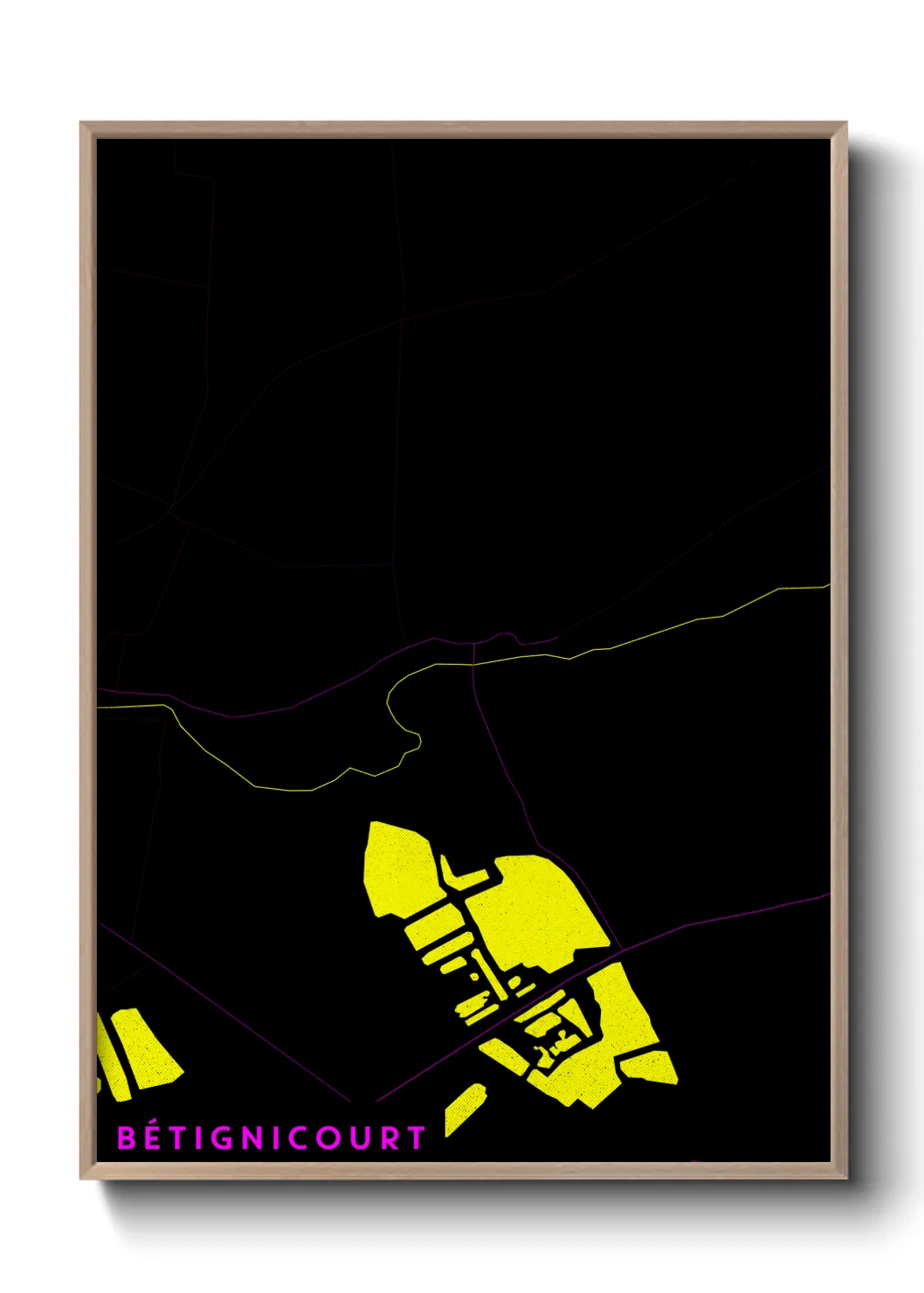 Une affiche de carte sur Bétignicourt