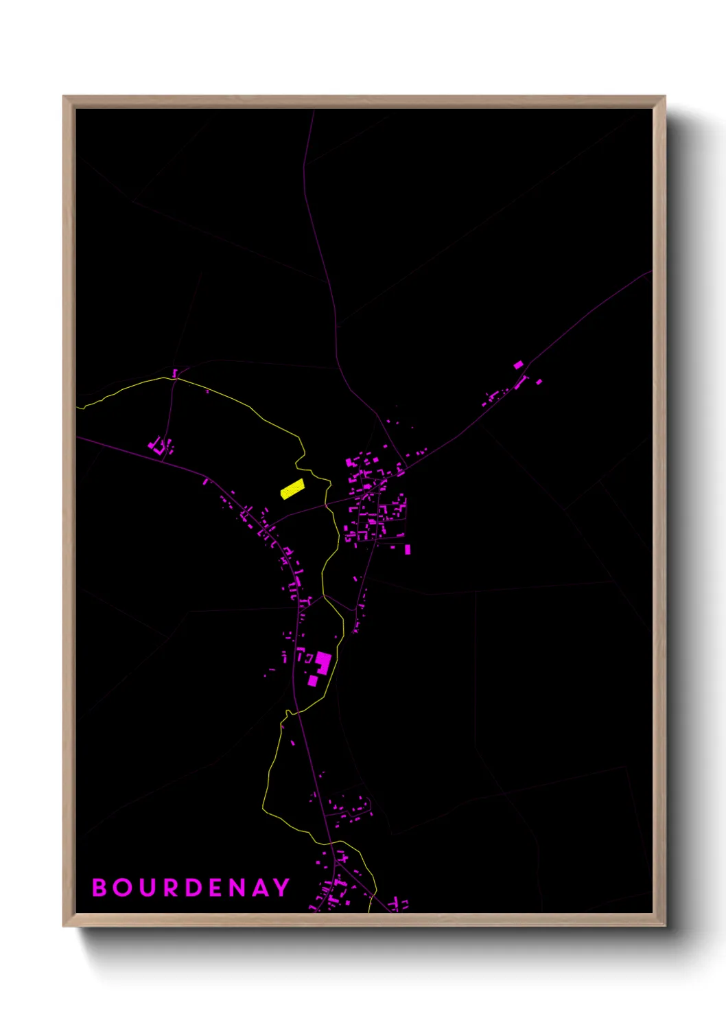 Une affiche de carte sur Bourdenay