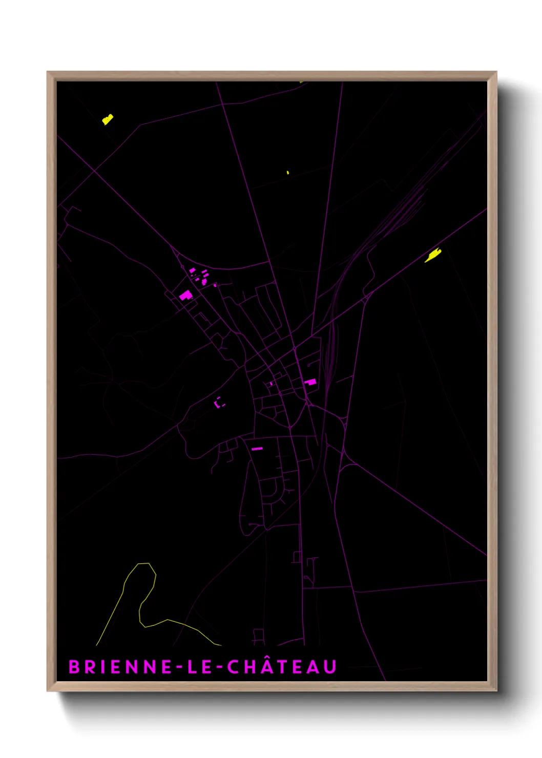 Une affiche de carte sur Brienne-le-Château