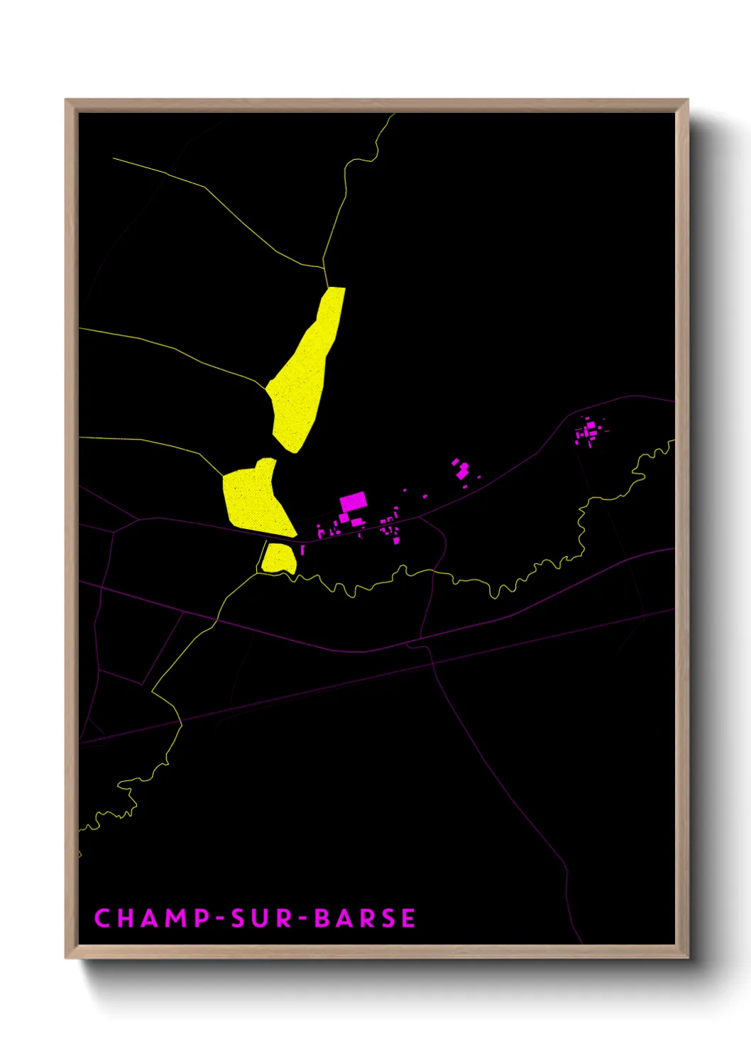 Une affiche de carte sur Champ-sur-Barse