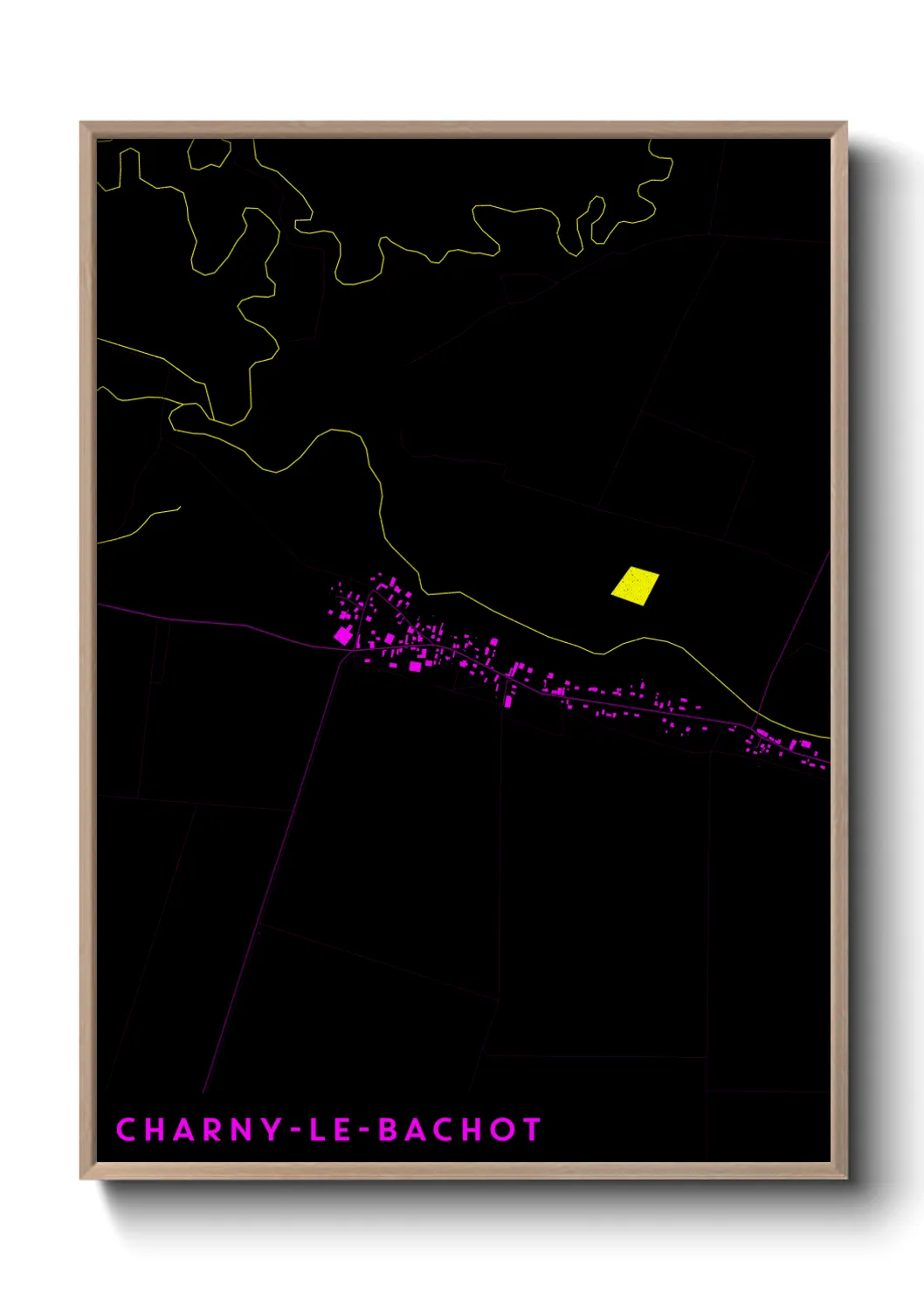 Une affiche de carte sur Charny-le-Bachot