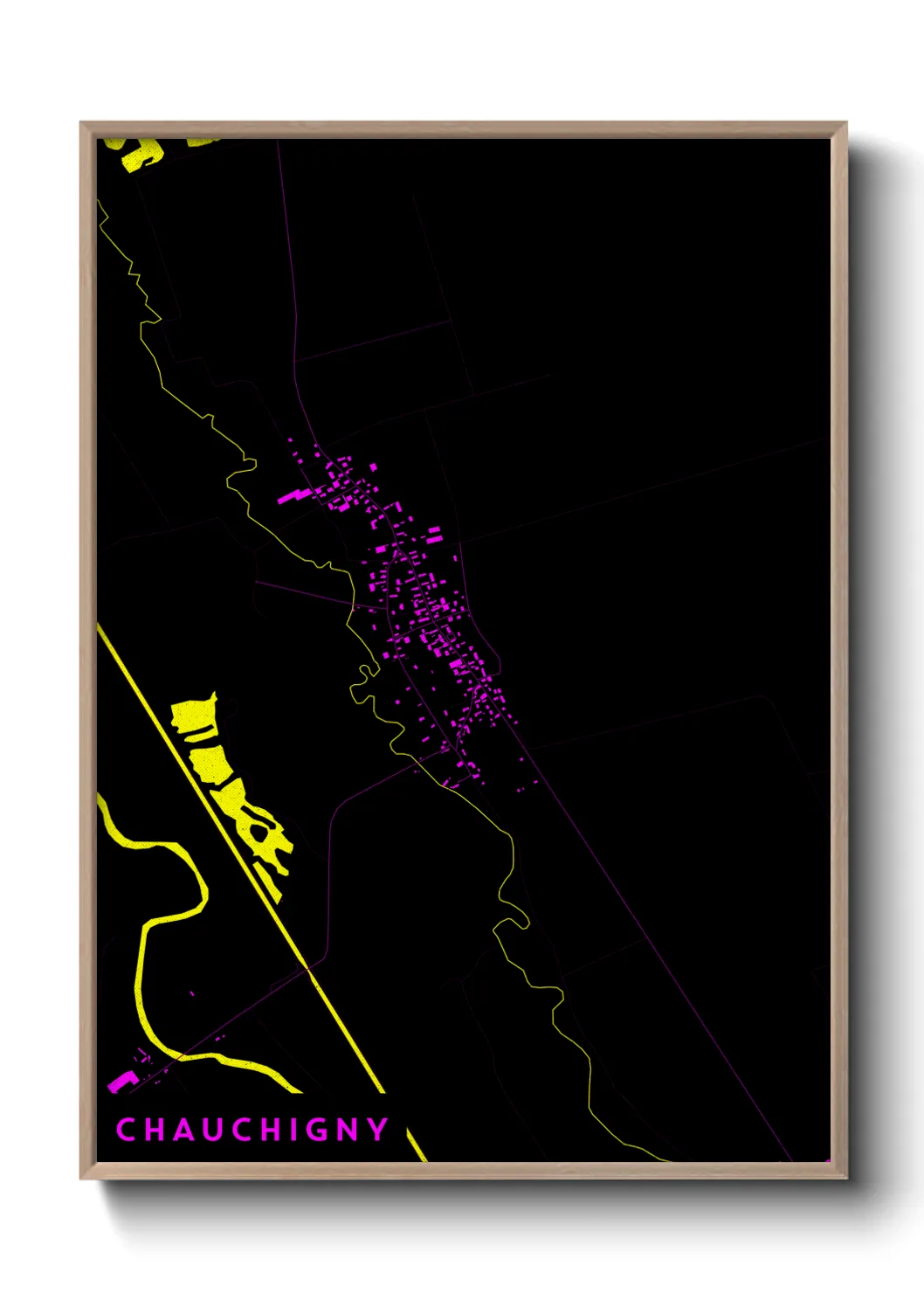 Une affiche de carte sur Chauchigny