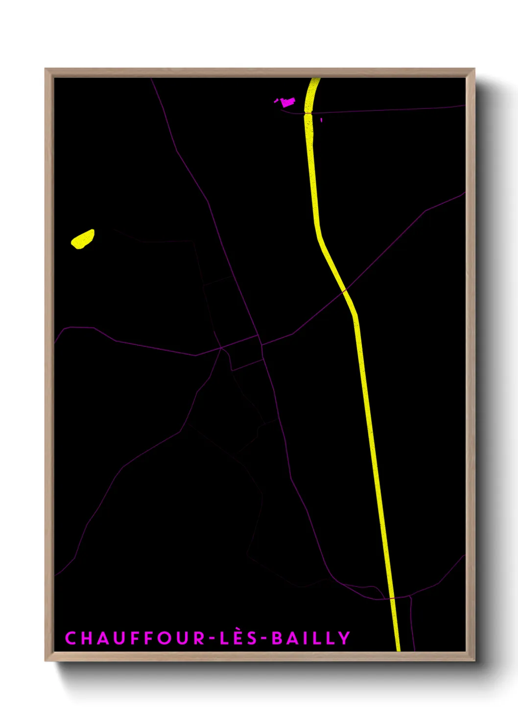 Une affiche de carte sur Chauffour-lès-Bailly