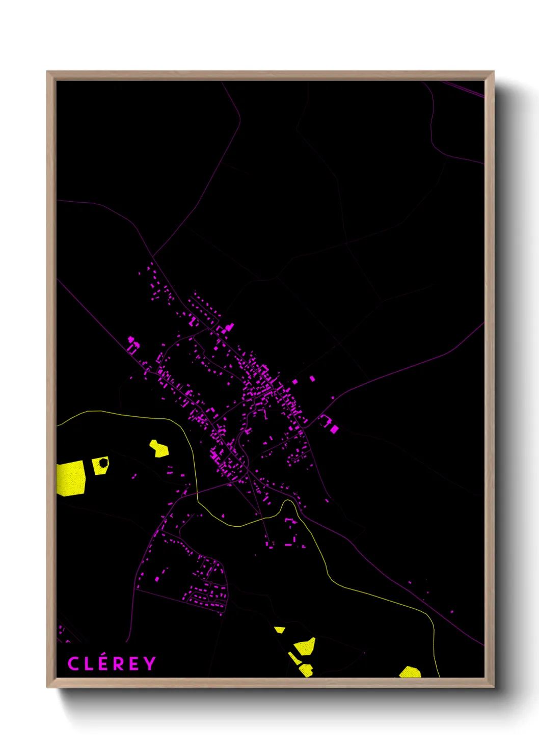 Une affiche de carte sur Clérey