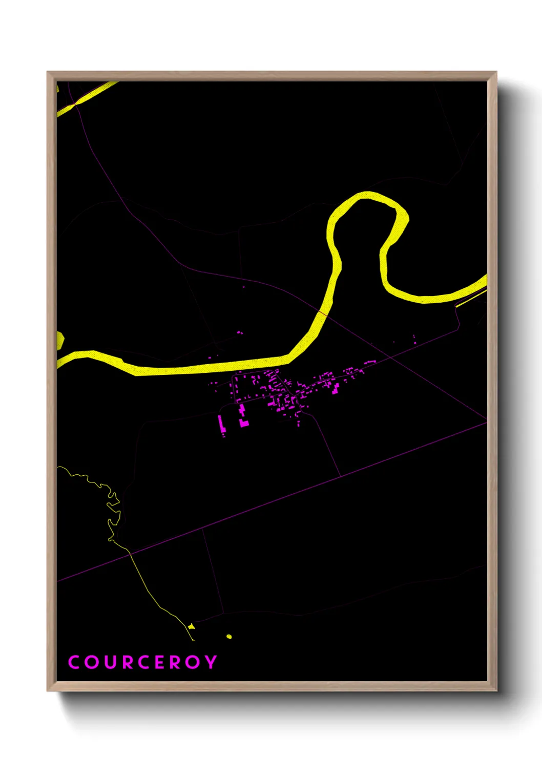 Une affiche de carte sur Courceroy