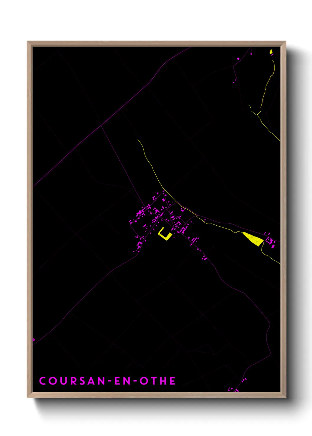 Une affiche de carte sur Coursan-en-Othe