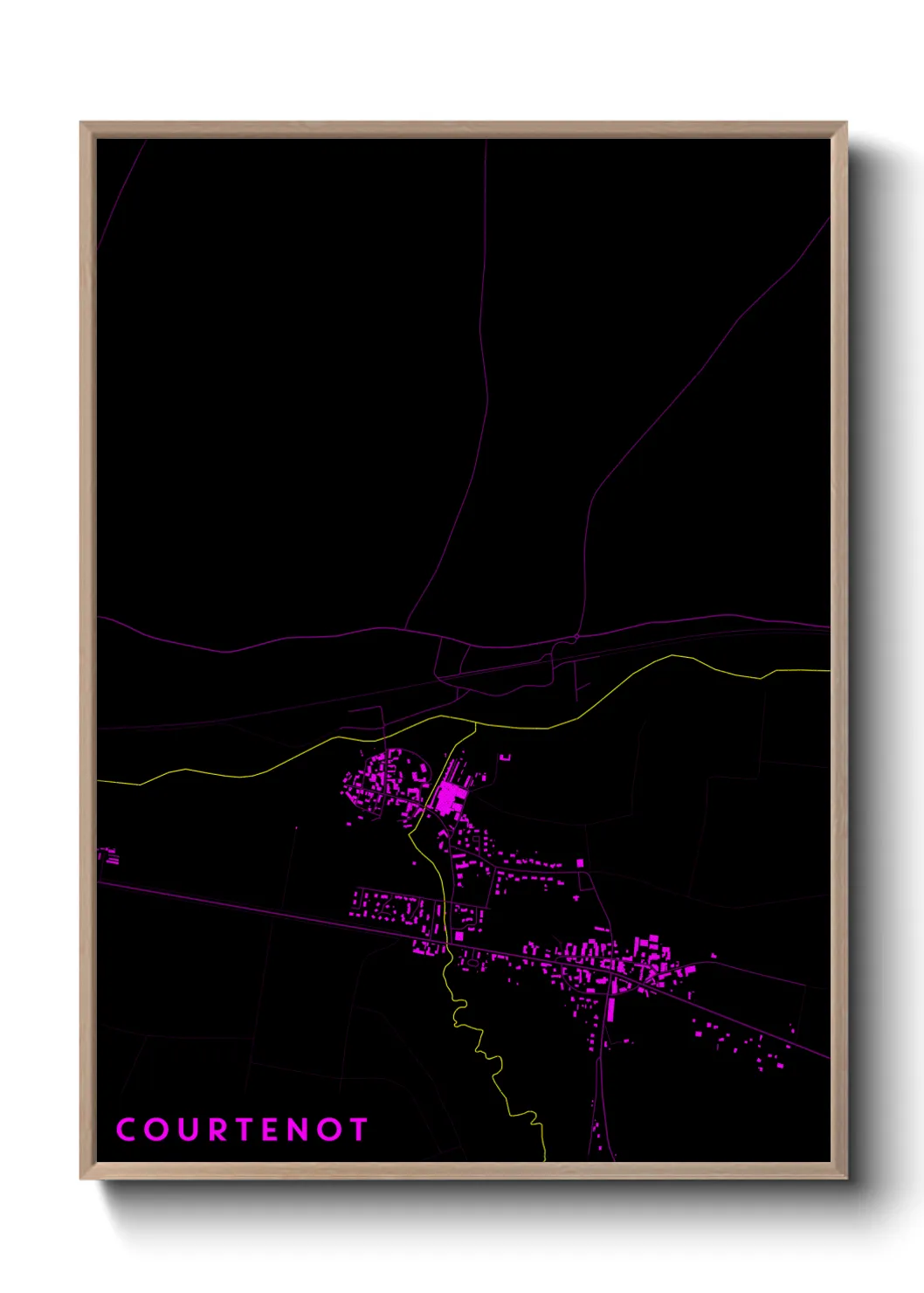 Une affiche de carte sur Courtenot