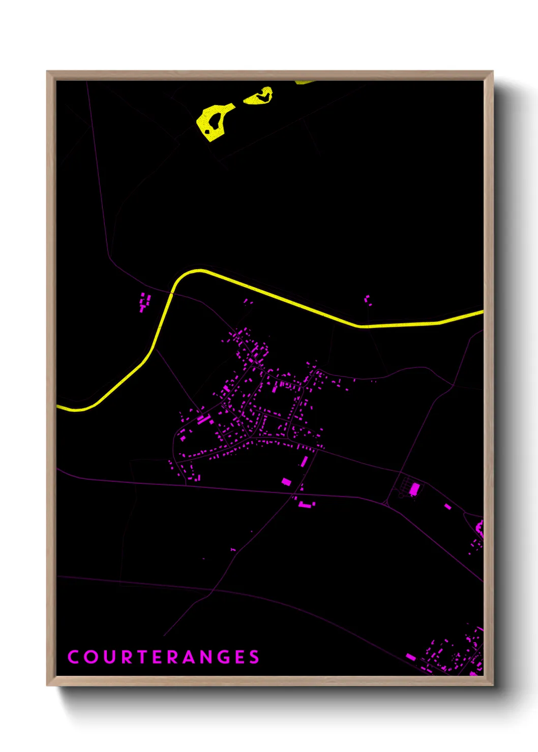 Une affiche de carte sur Courteranges