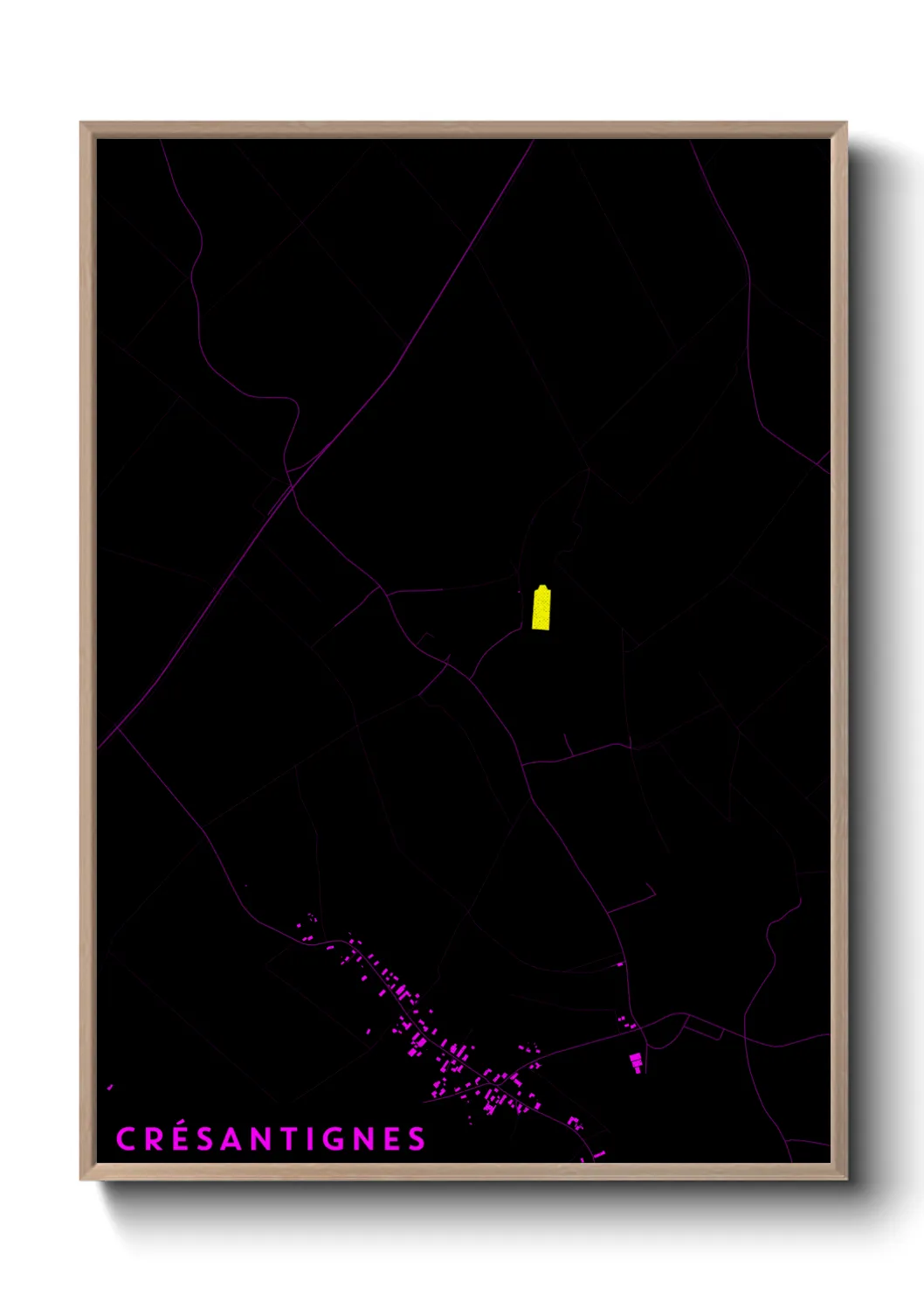 Une affiche de carte sur Crésantignes