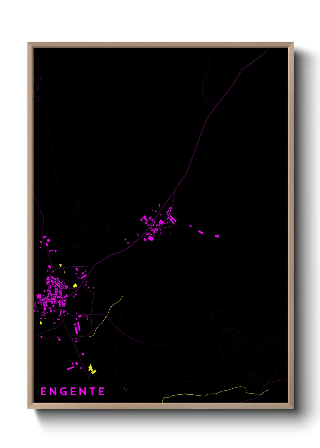 Une affiche de carte sur Engente