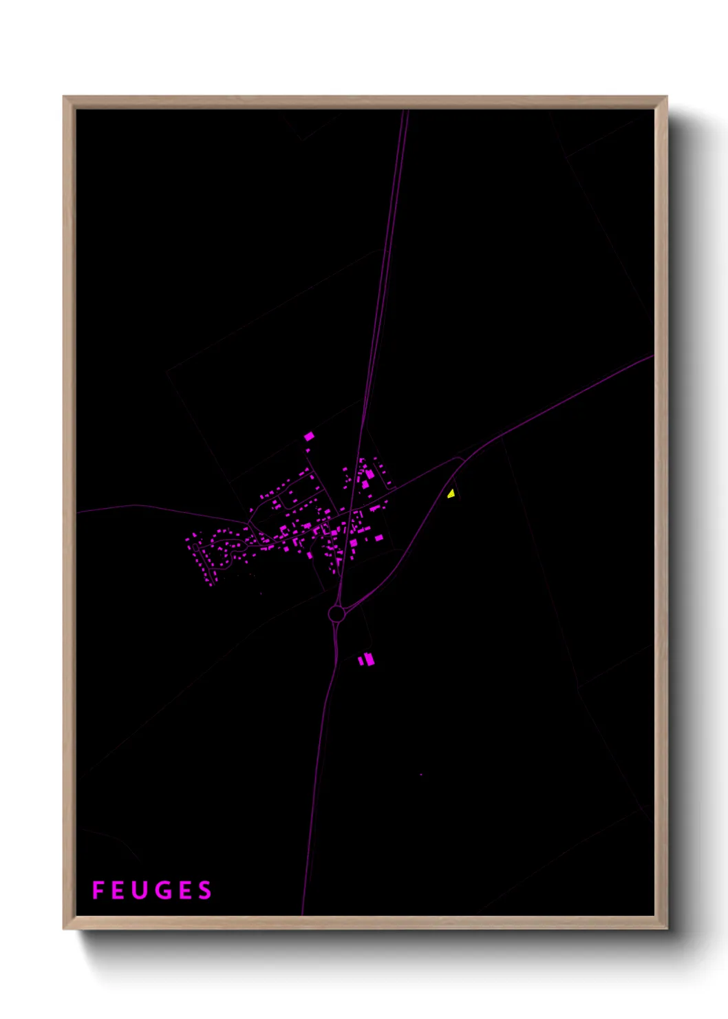 Une affiche de carte sur Feuges