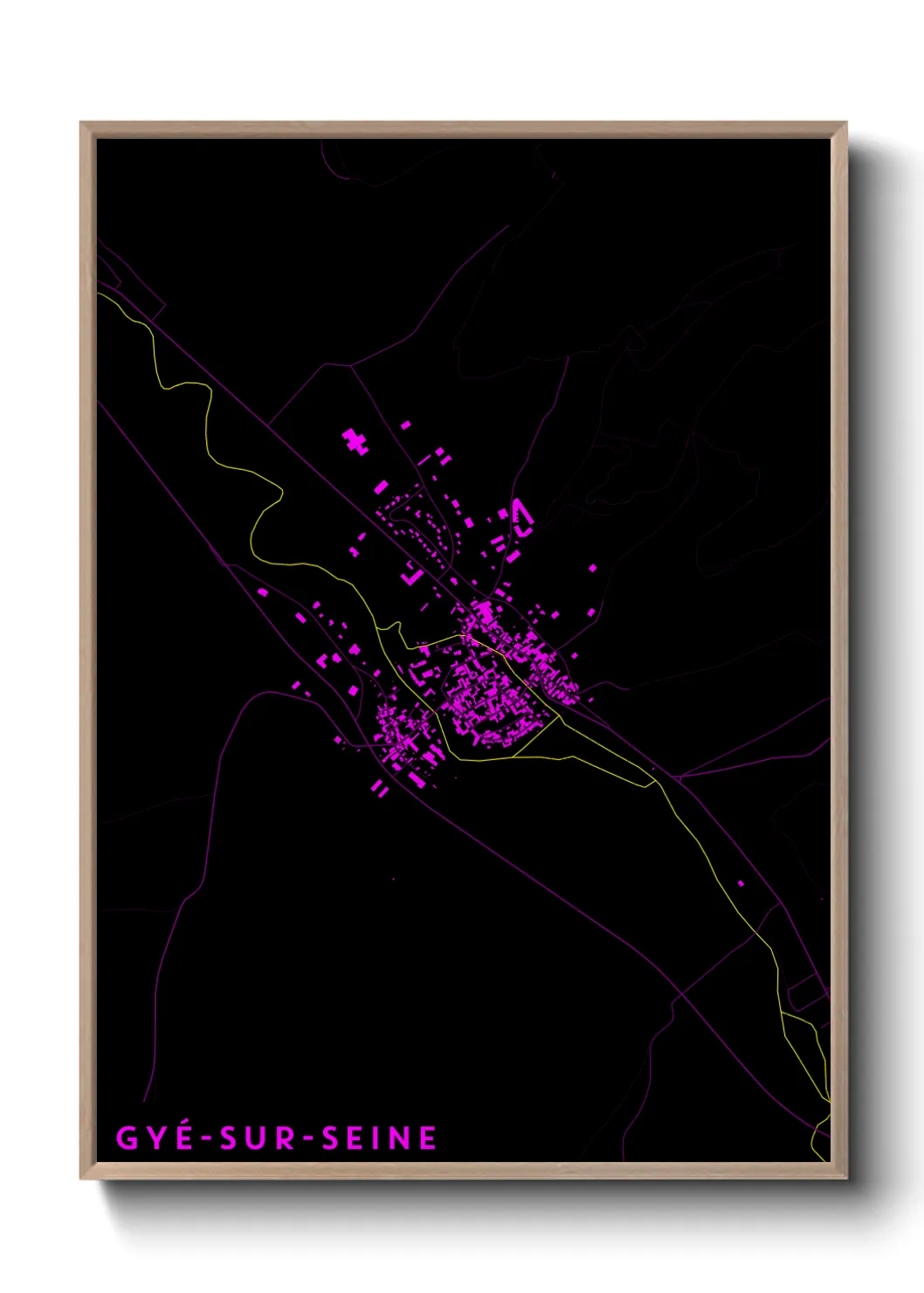 Une affiche de carte sur Gyé-sur-Seine