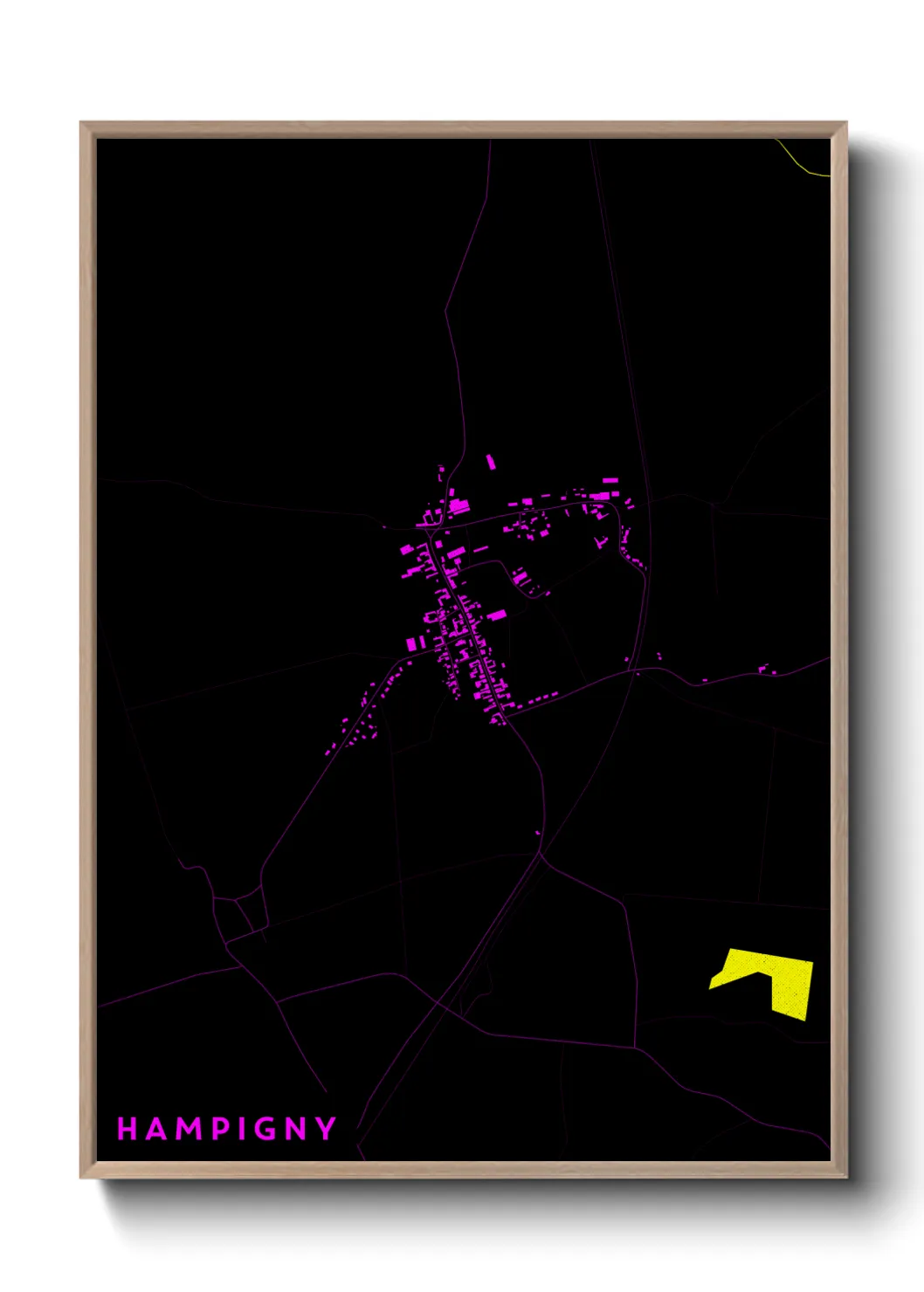 Une affiche de carte sur Hampigny