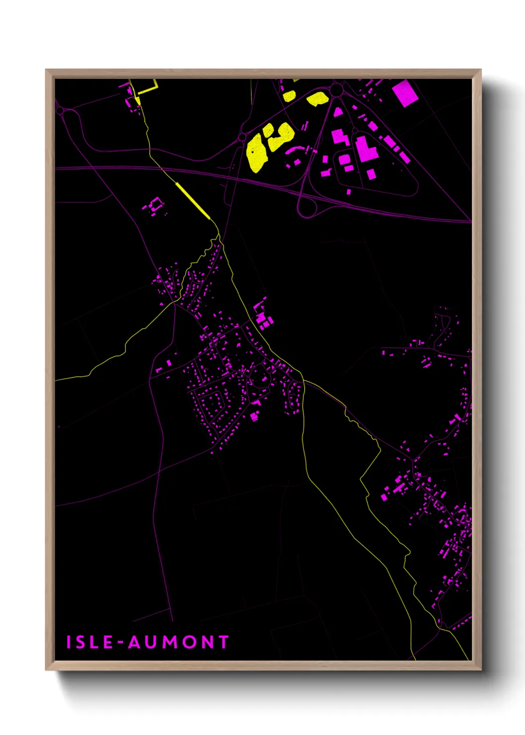 Une affiche de carte sur Isle-Aumont