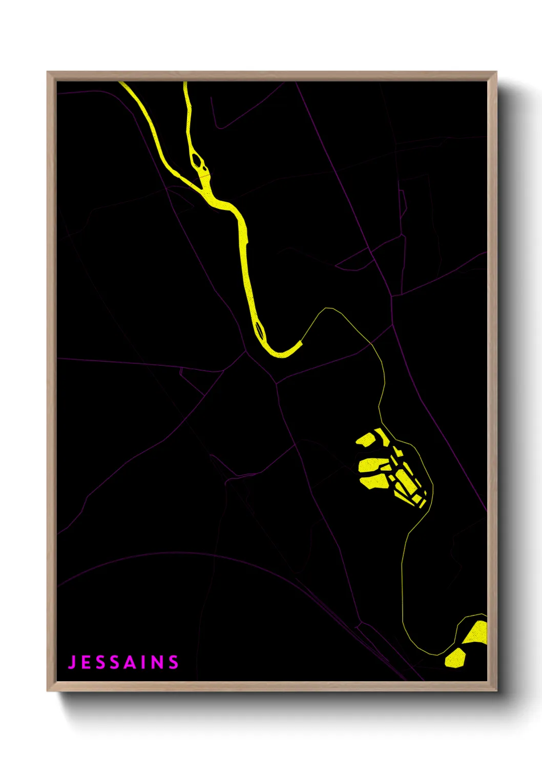 Une affiche de carte sur Jessains