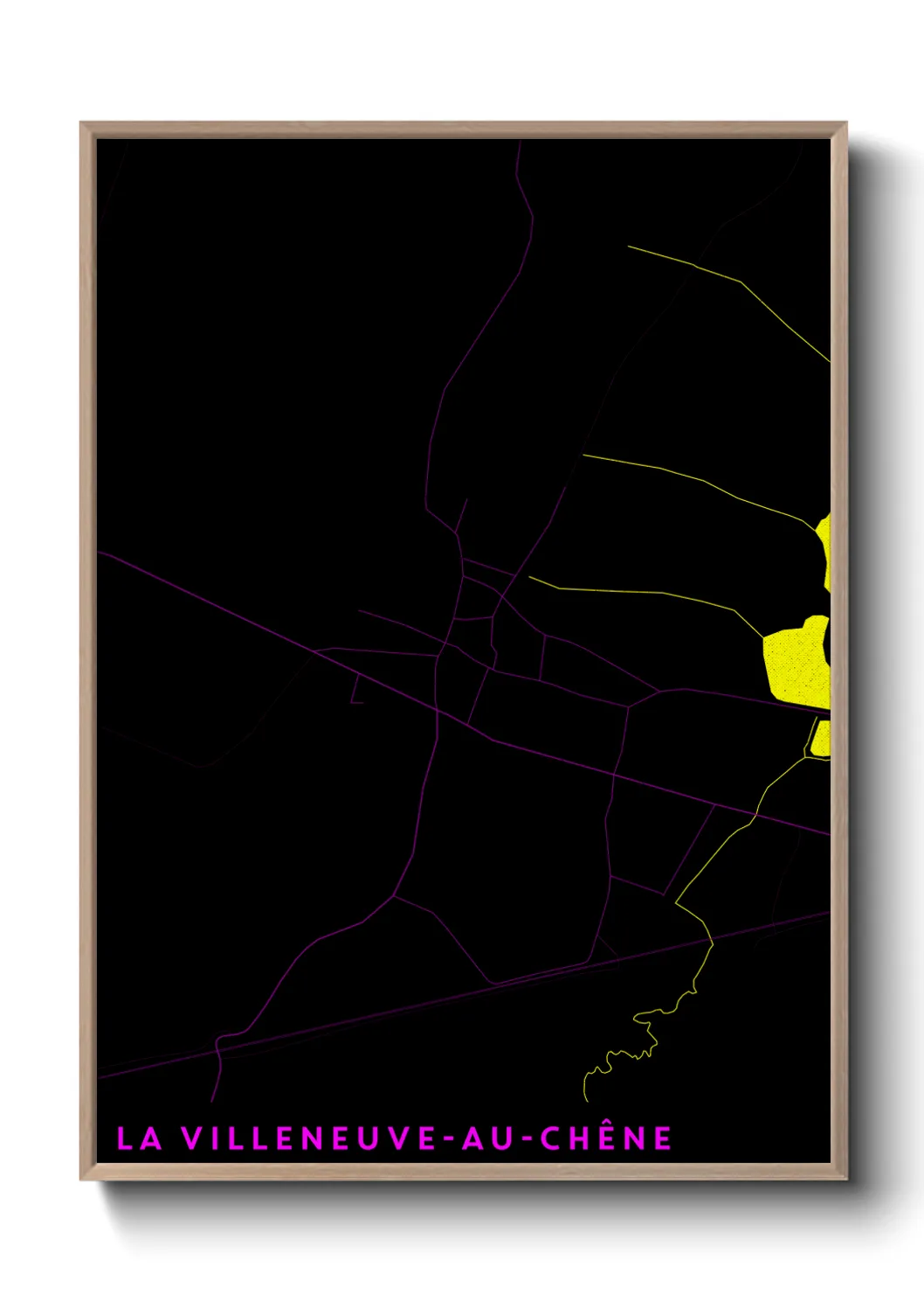 Une affiche de carte sur La Villeneuve-au-Chêne