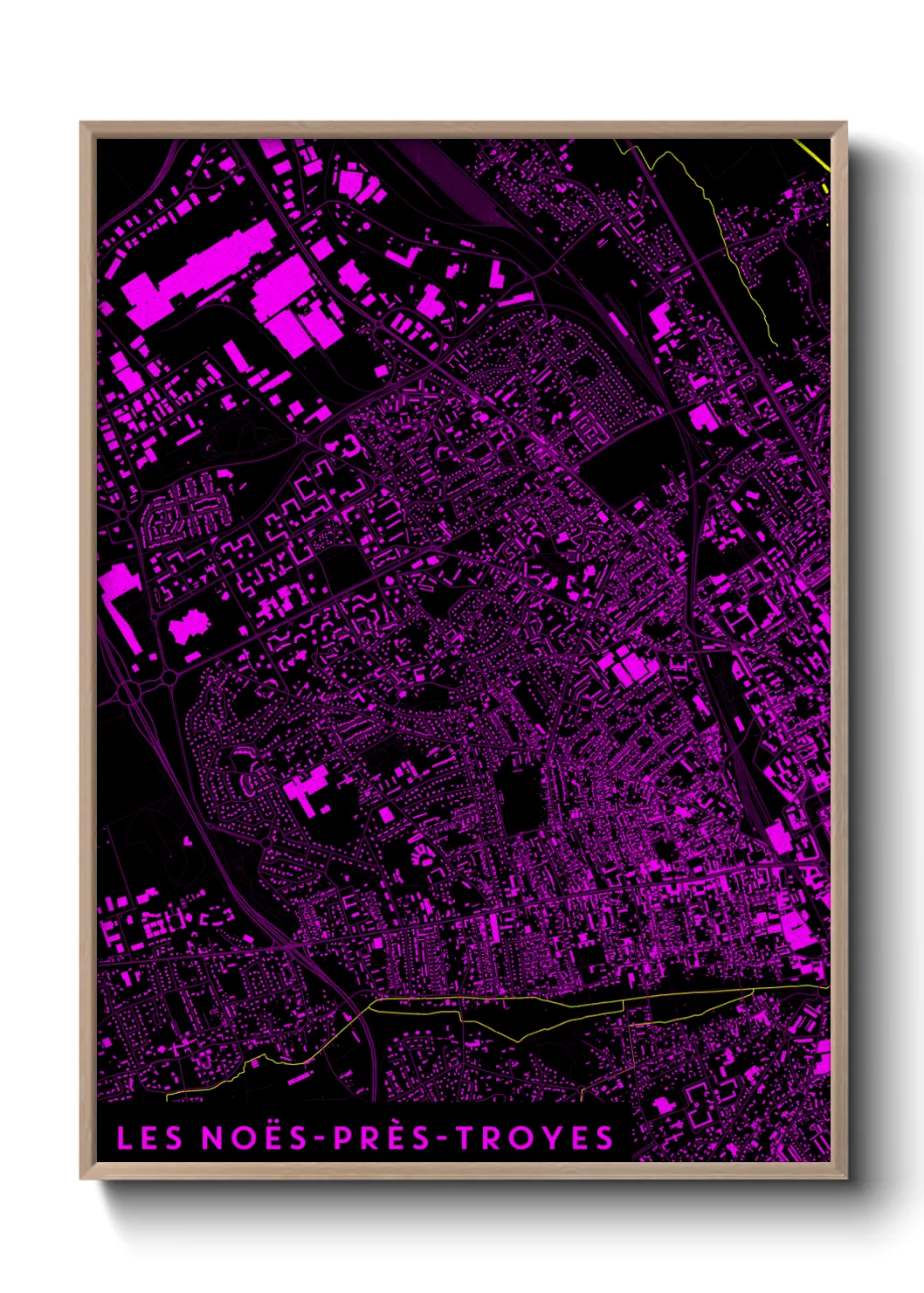 Une affiche de carte sur Les Noës-près-Troyes