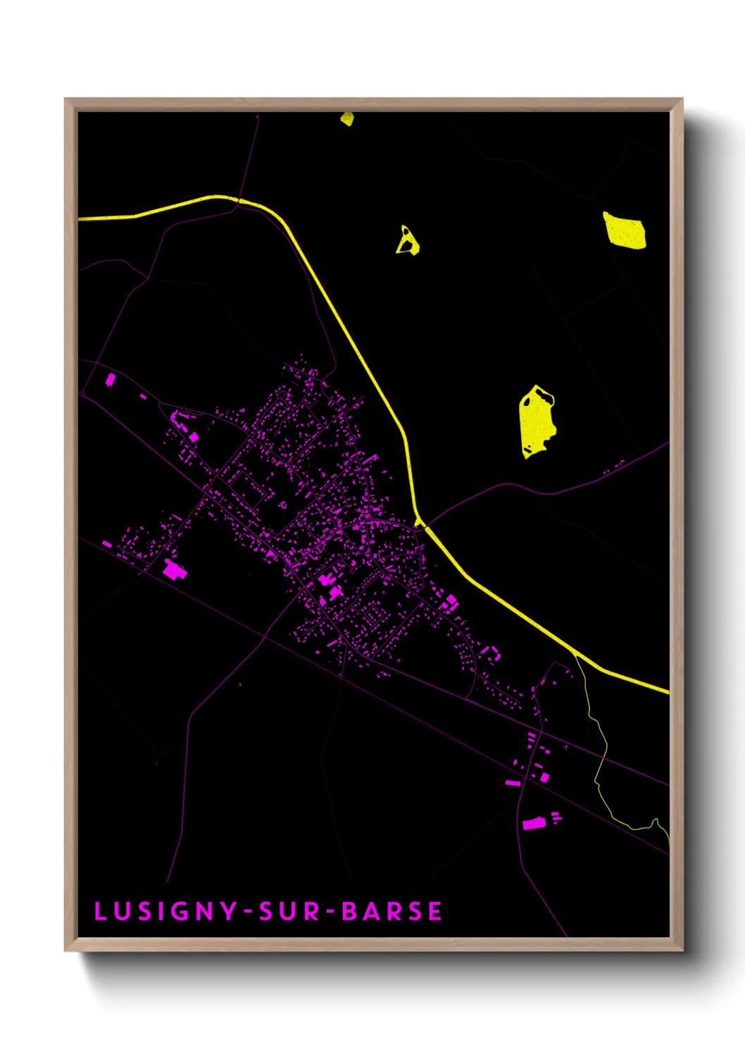 Une affiche de carte sur Lusigny-sur-Barse