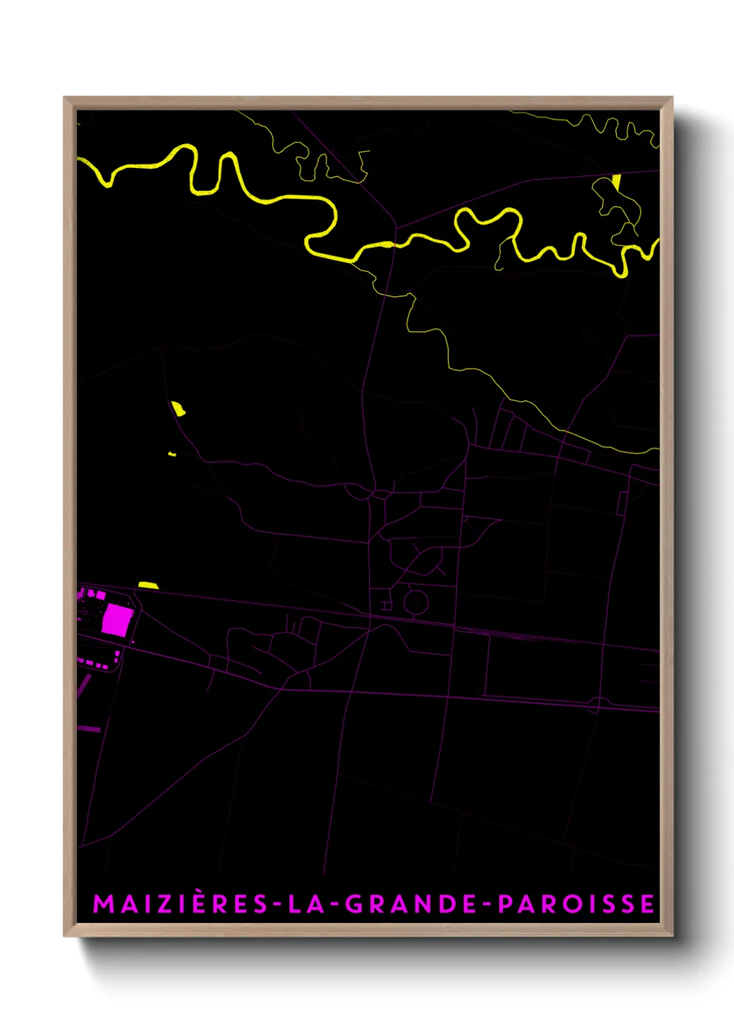 Une affiche de carte sur Maizières-la-Grande-Paroisse