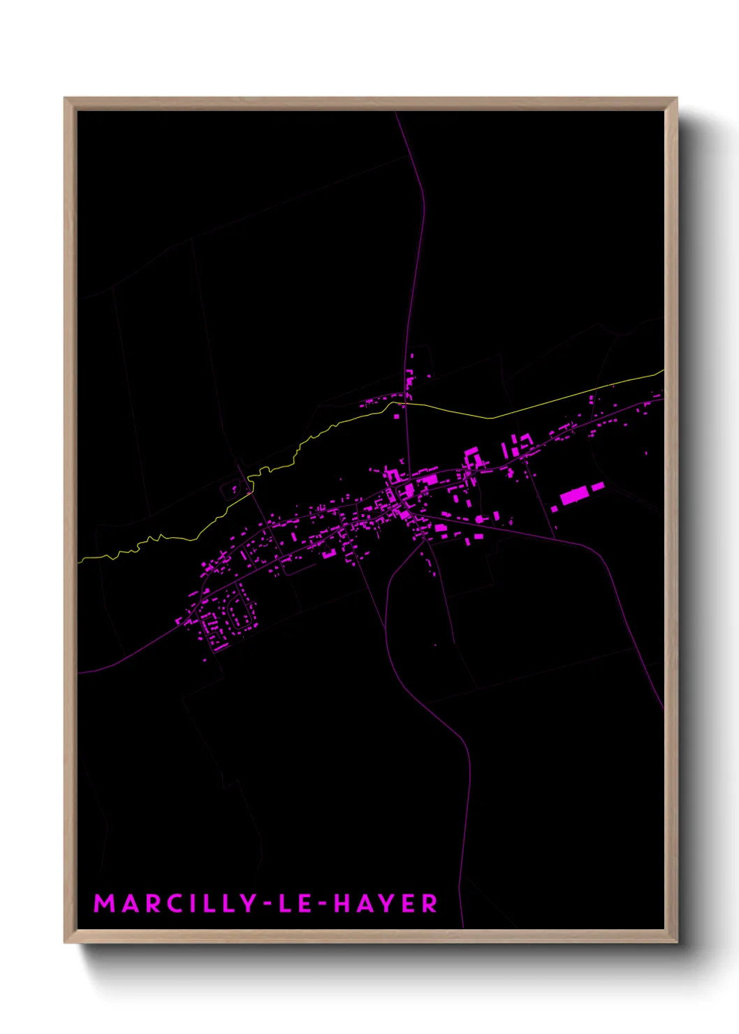 Une affiche de carte sur Marcilly-le-Hayer