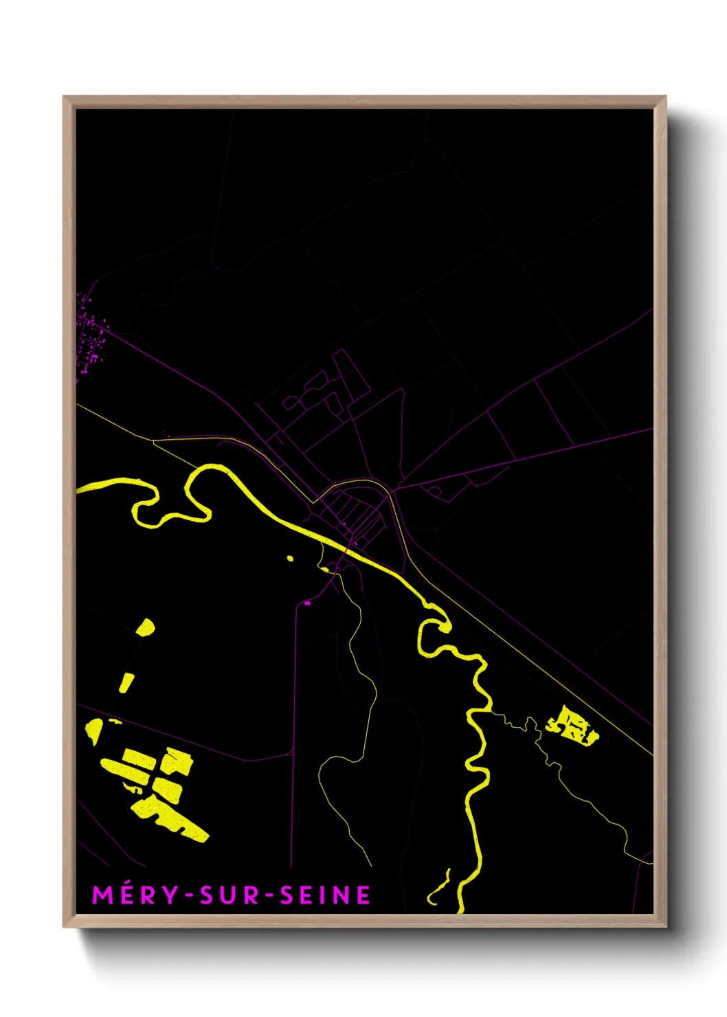 Une affiche de carte sur Méry-sur-Seine