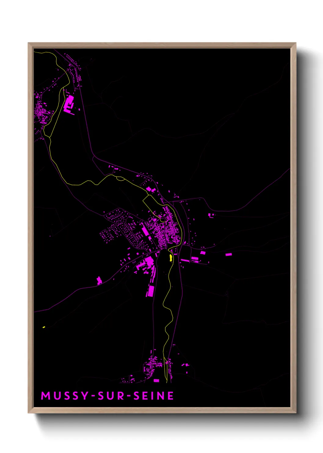 Une affiche de carte sur Mussy-sur-Seine