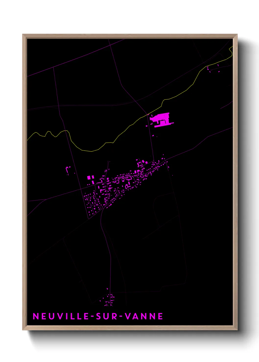 Une affiche de carte sur Neuville-sur-Vanne