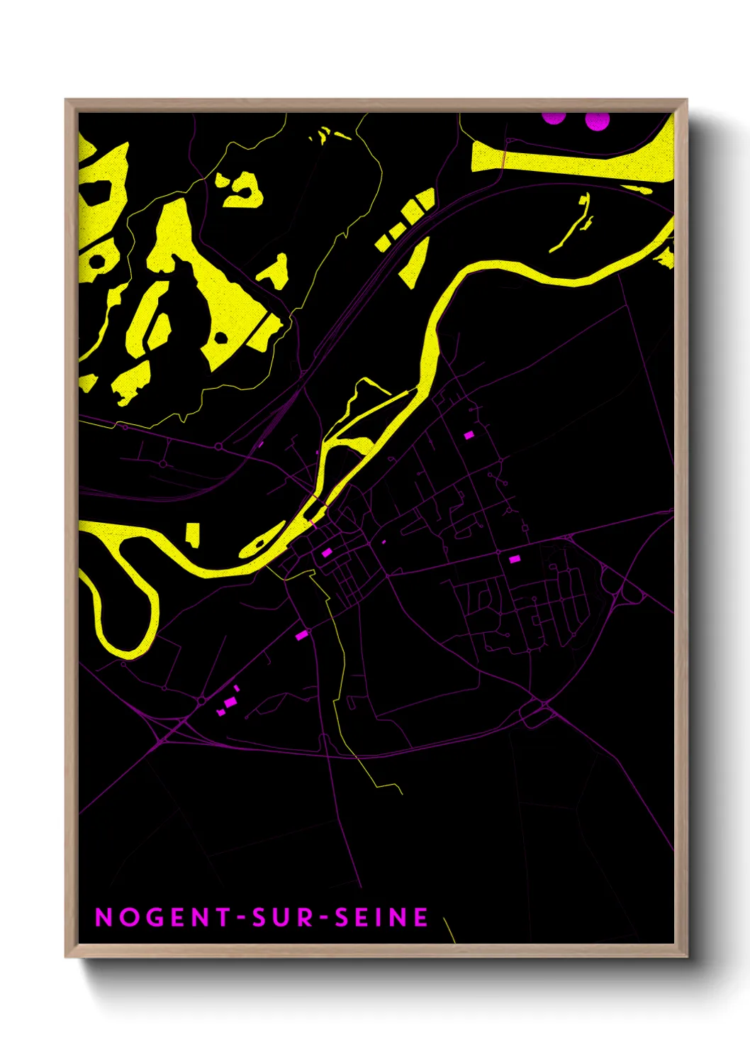 Une affiche de carte sur Nogent-sur-Seine