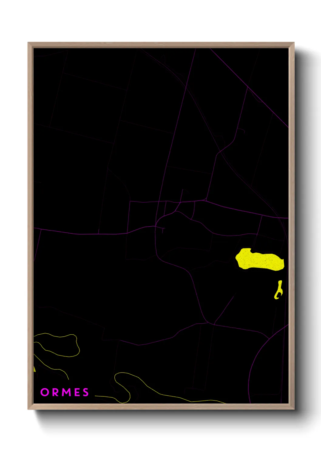 Une affiche de carte sur Ormes