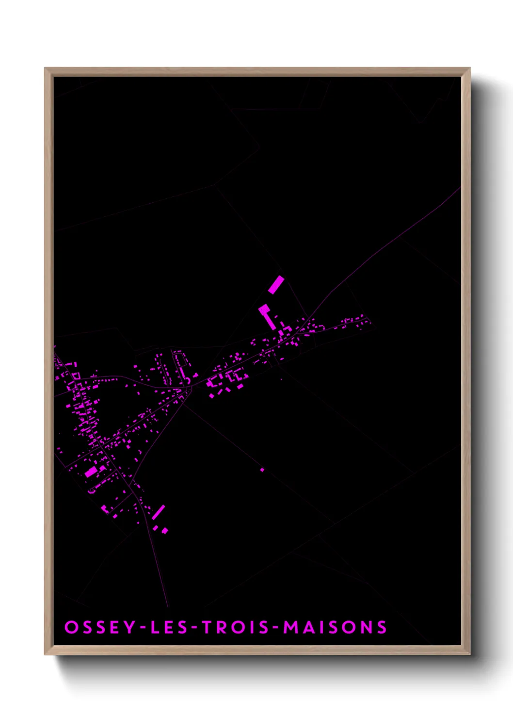 Une affiche de carte sur Ossey-les-Trois-Maisons