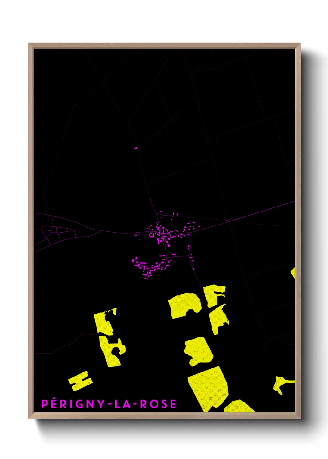 Une affiche de carte sur Périgny-la-Rose
