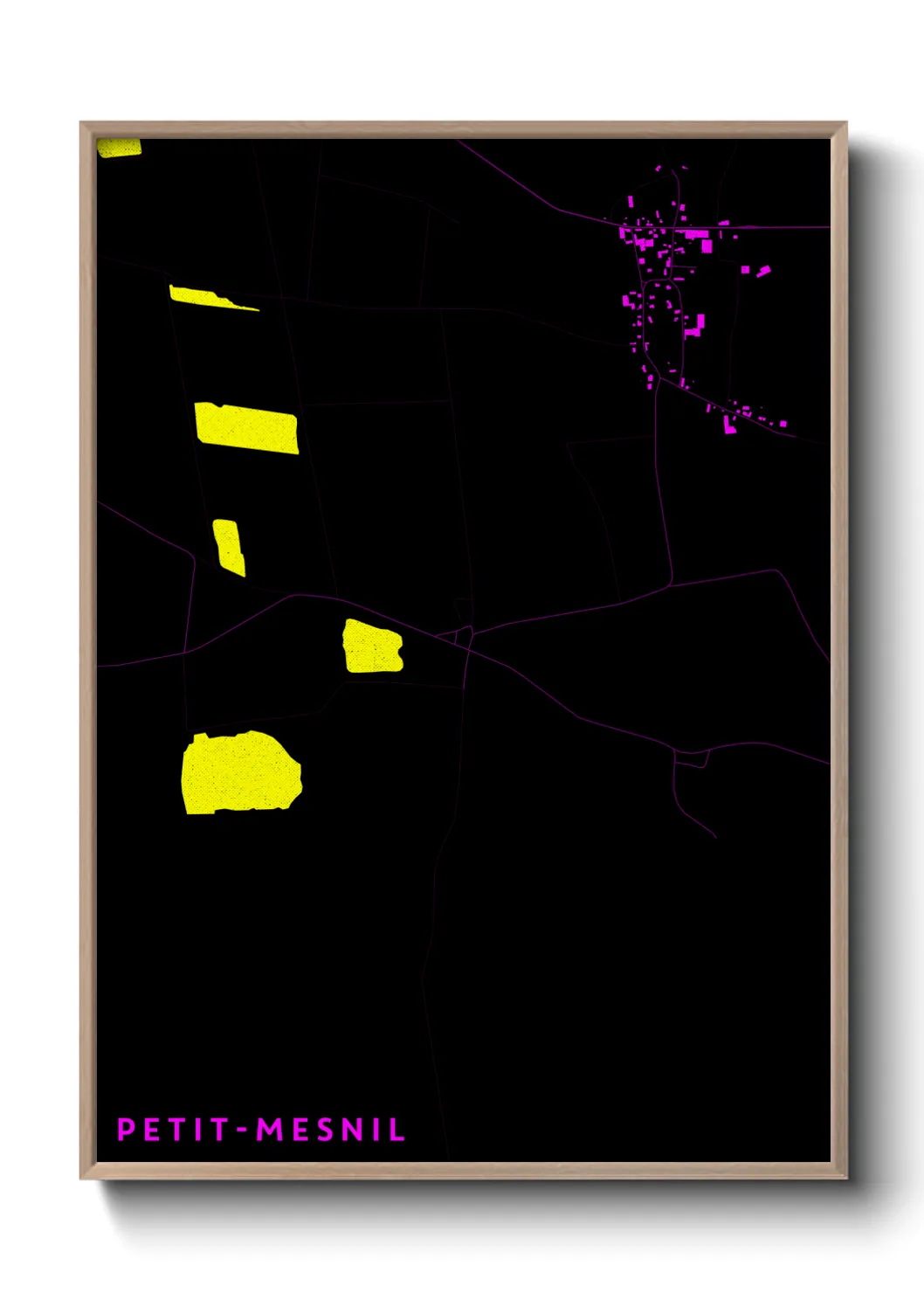 Une affiche de carte sur Petit-Mesnil