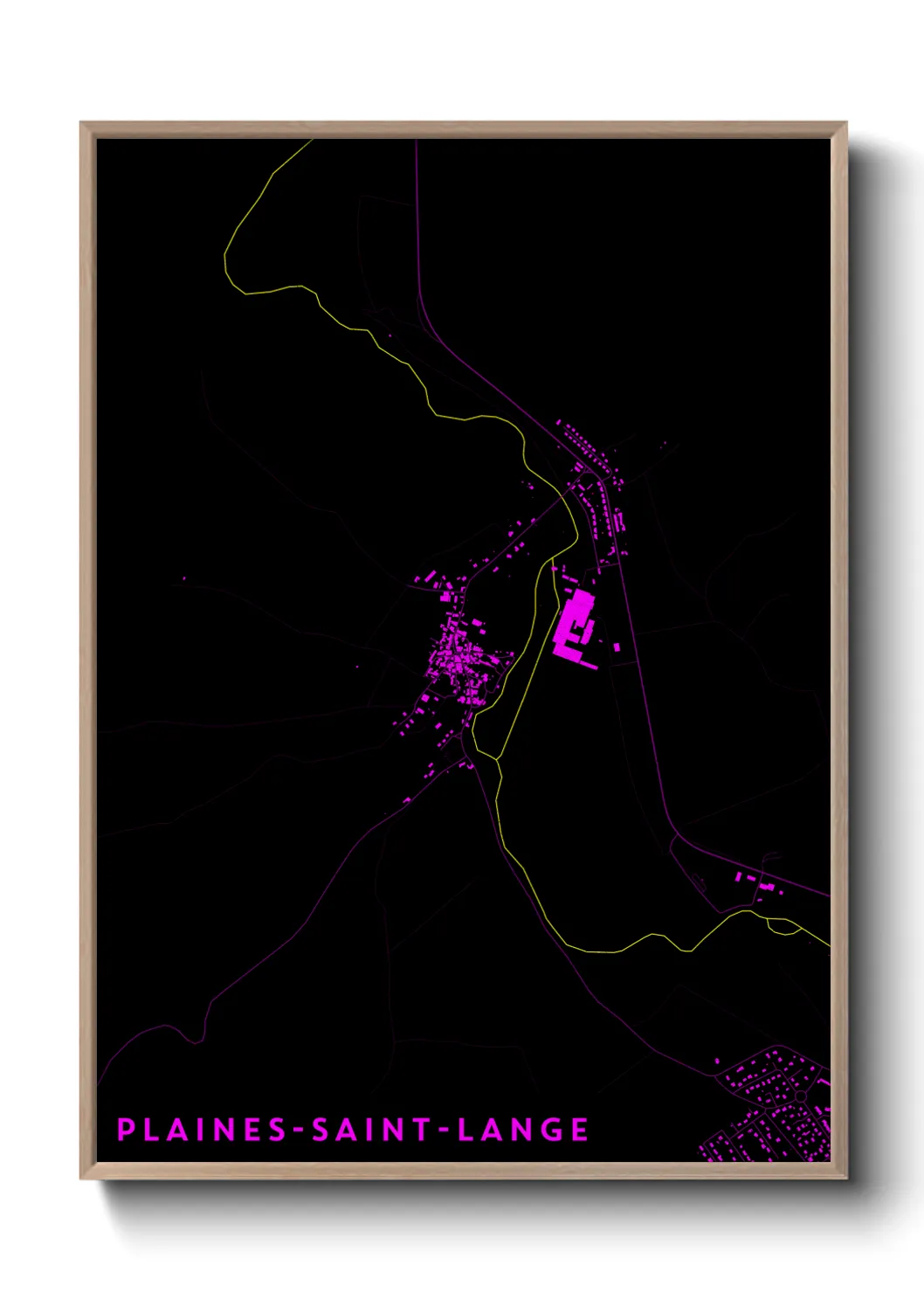 Une affiche de carte sur Plaines-Saint-Lange