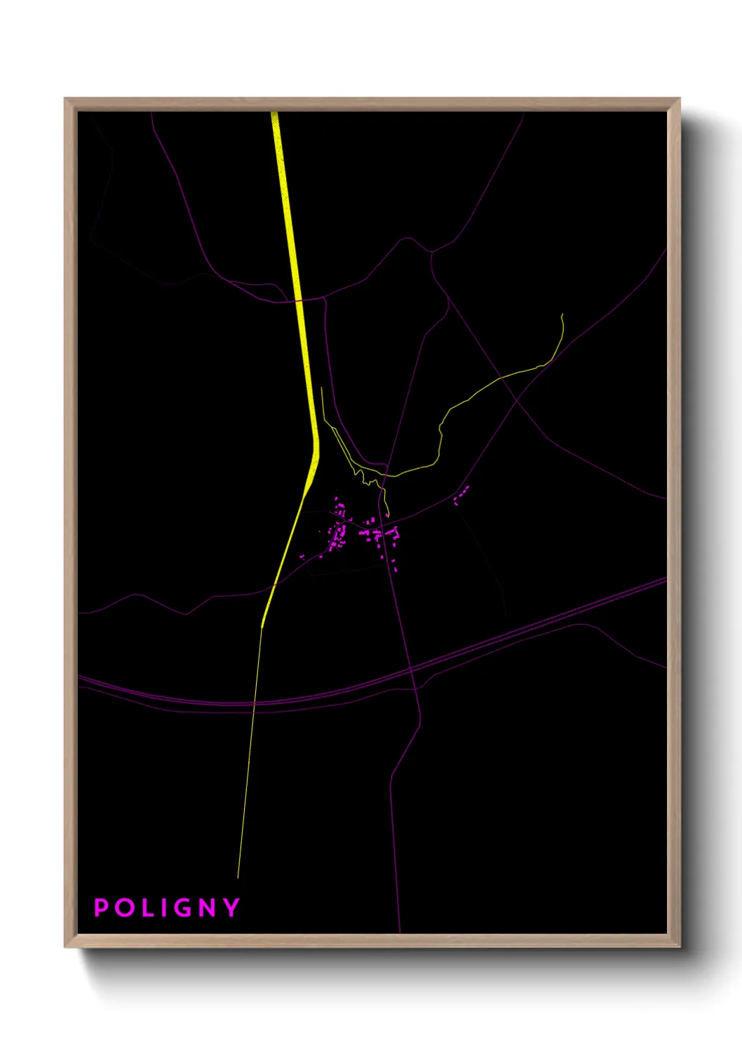Une affiche de carte sur Poligny