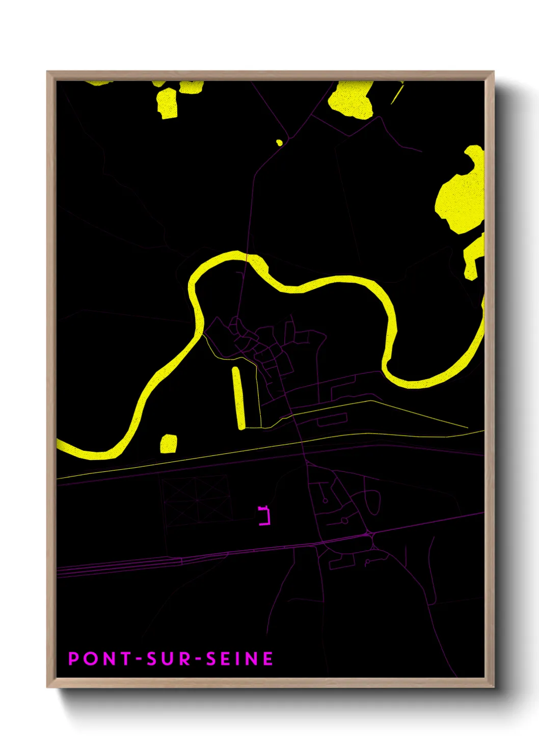 Une affiche de carte sur Pont-sur-Seine