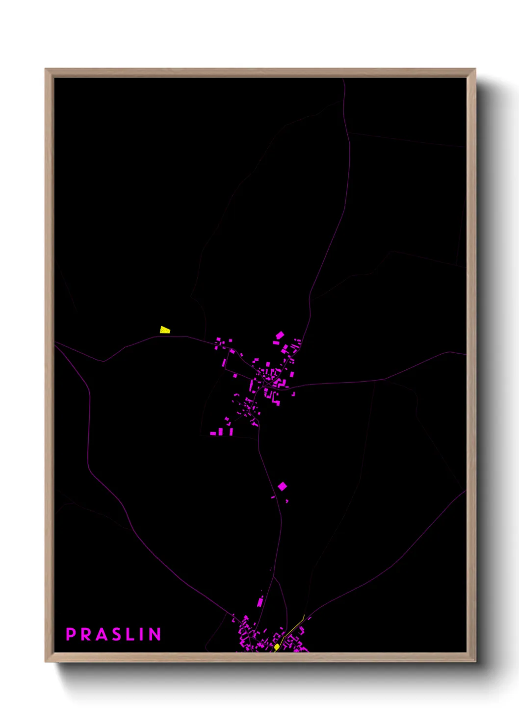 Une affiche de carte sur Praslin