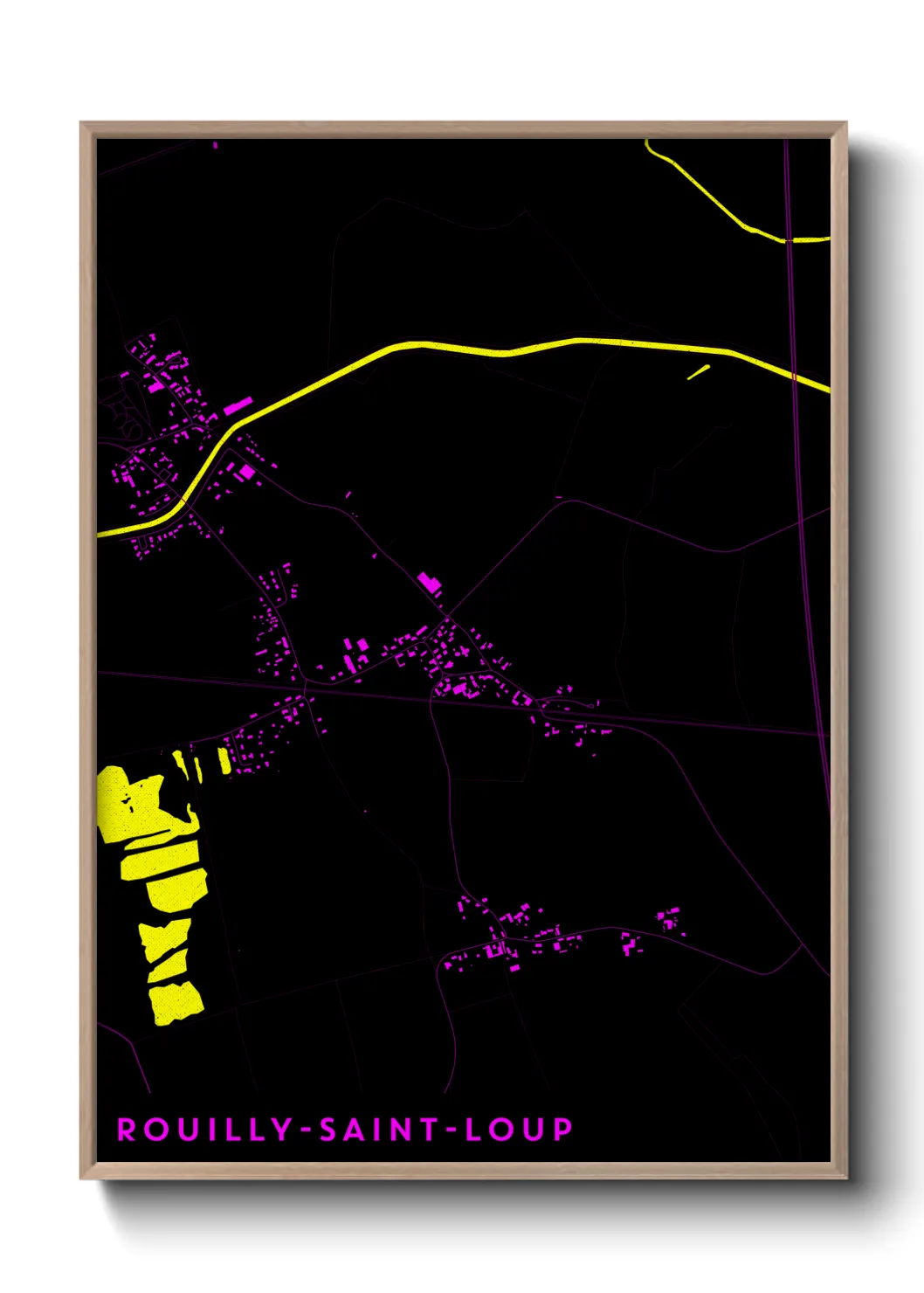 Une affiche de carte sur Rouilly-Saint-Loup
