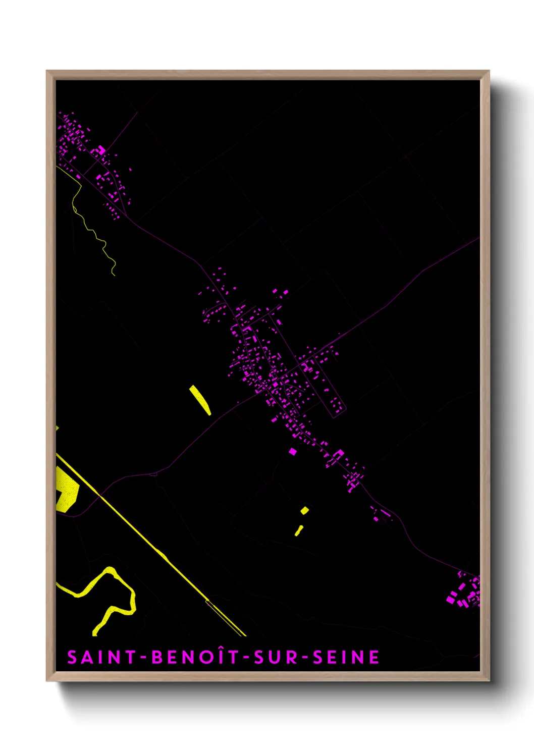 Une affiche de carte sur Saint-Benoît-sur-Seine