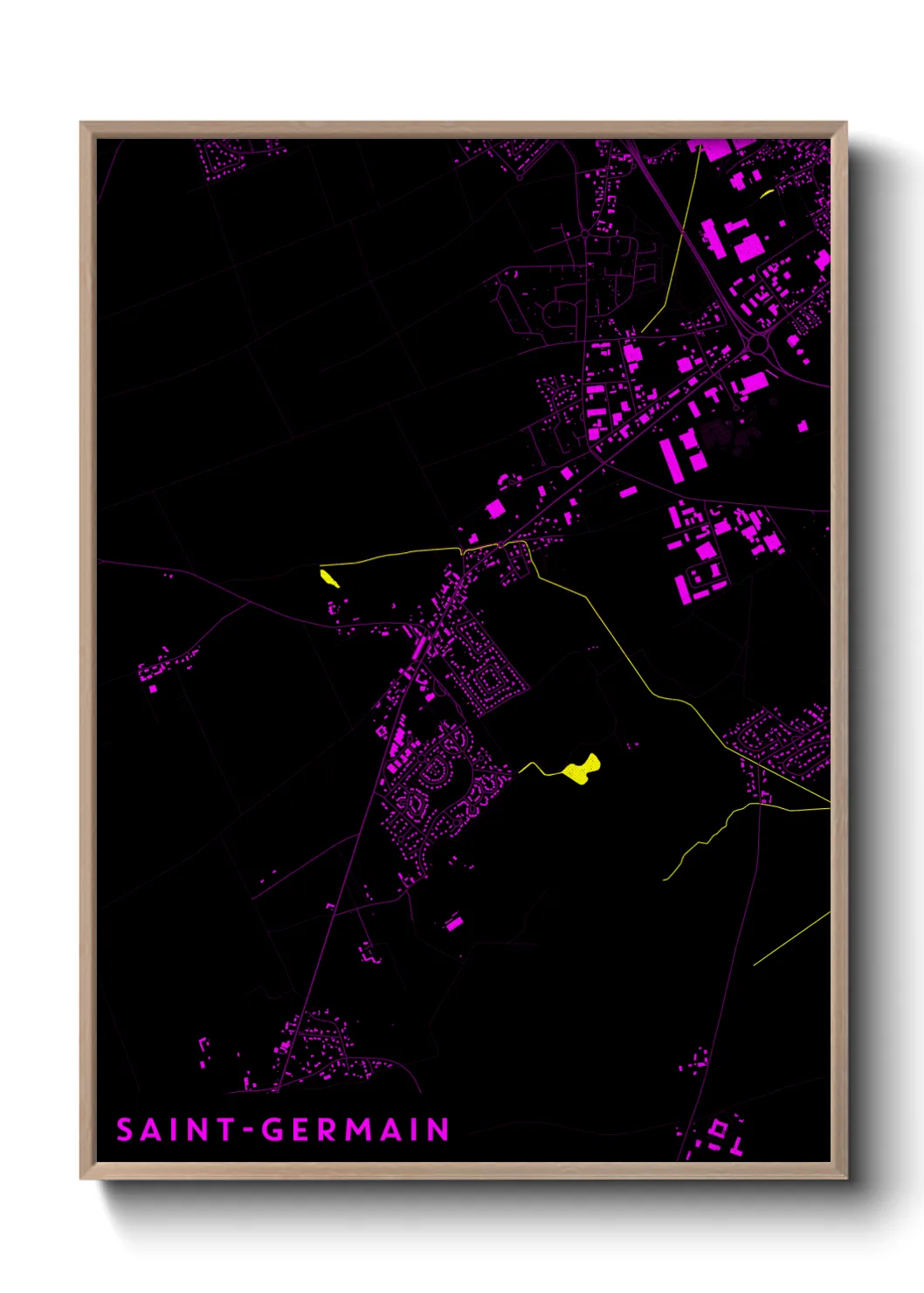 Une affiche de carte sur Saint-Germain