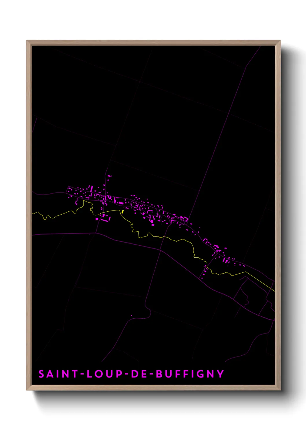 Une affiche de carte sur Saint-Loup-de-Buffigny