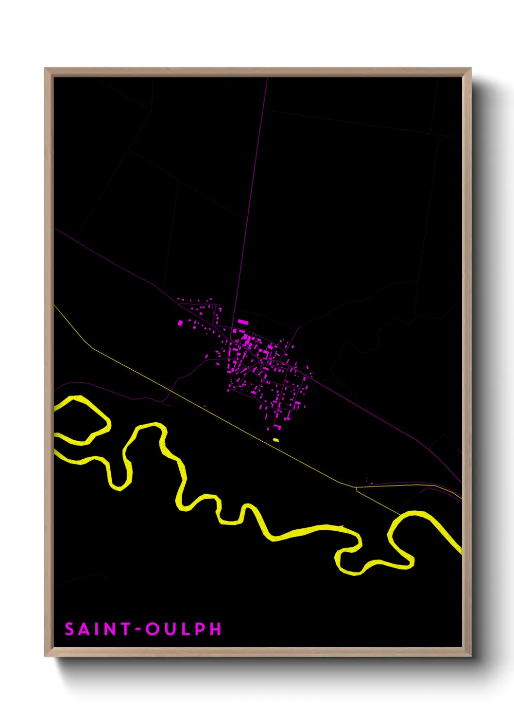 Une affiche de carte sur Saint-Oulph
