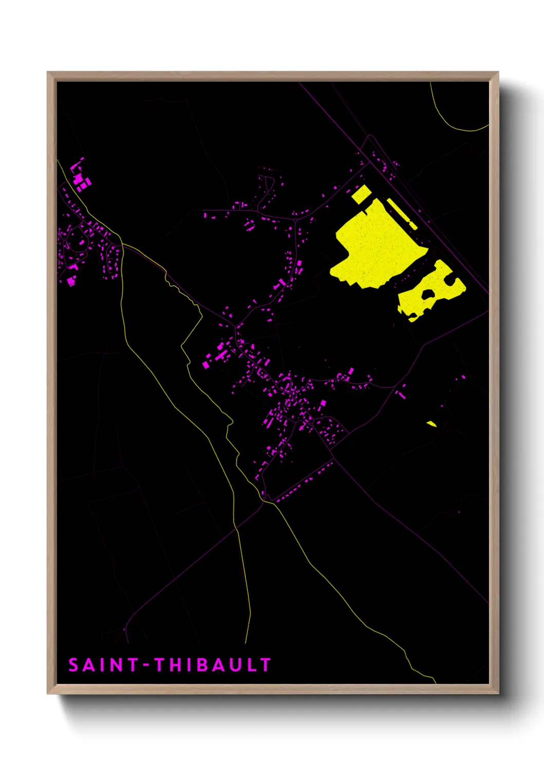 Une affiche de carte sur Saint-Thibault