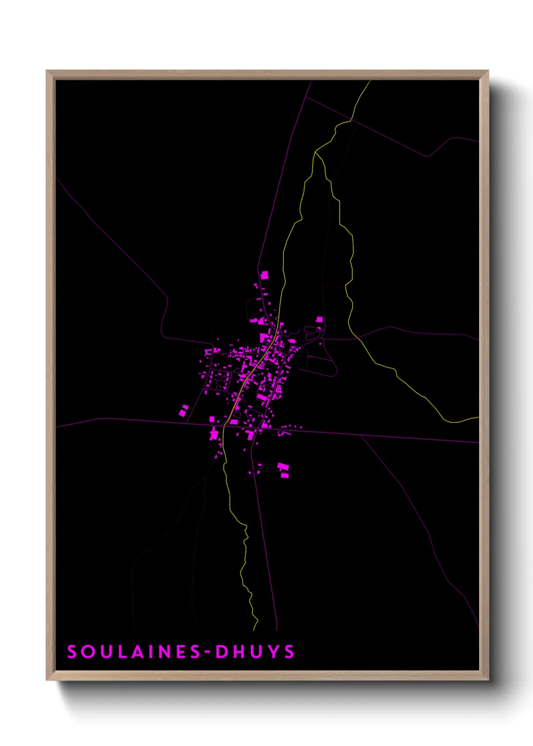 Une affiche de carte sur Soulaines-Dhuys